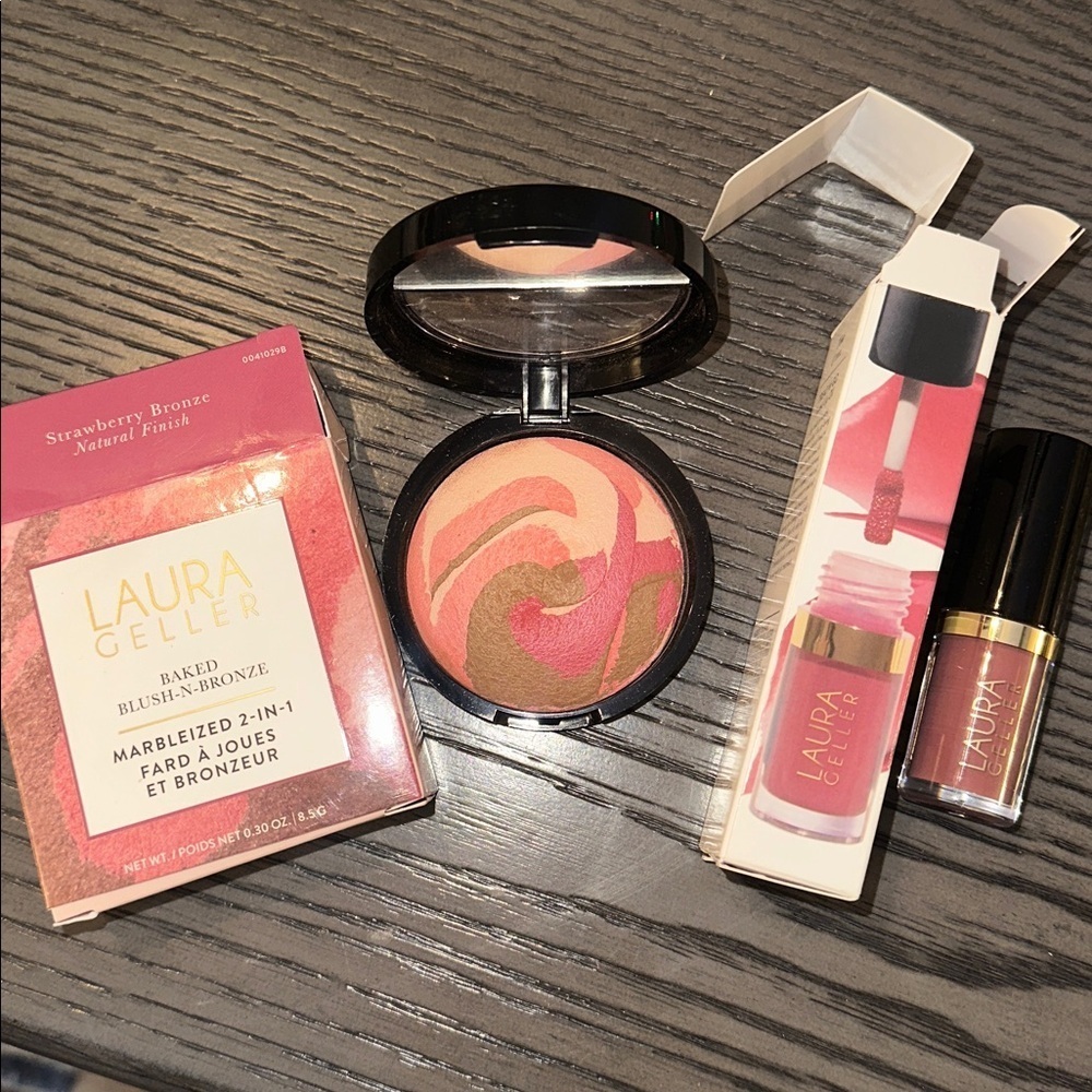 Laura Geller Baked Blush-n-Bronze & Lip Gloss - New In Box 💕